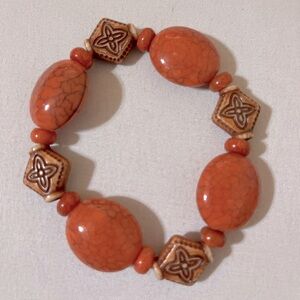 🎃 Orange Burnt Orange Stretch Bracelet